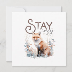 Stay Cosy Woodland Fox Christmas Holiday Card