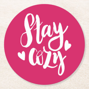 Stay Cozy Round Paper Coaster