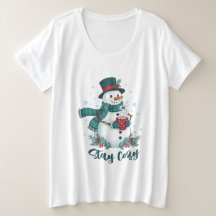Stay Cozy Winter Snowman With Hot Cocoa