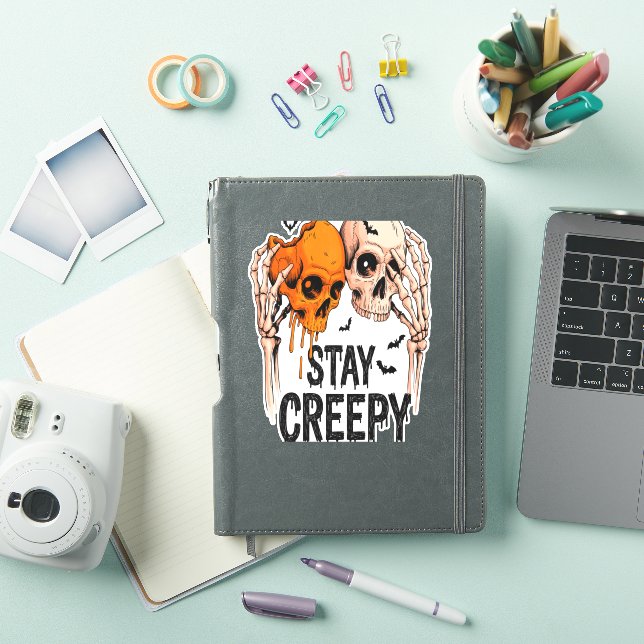 Stay Creepy PNG, Retro Skull Halloween (iPad Cover)