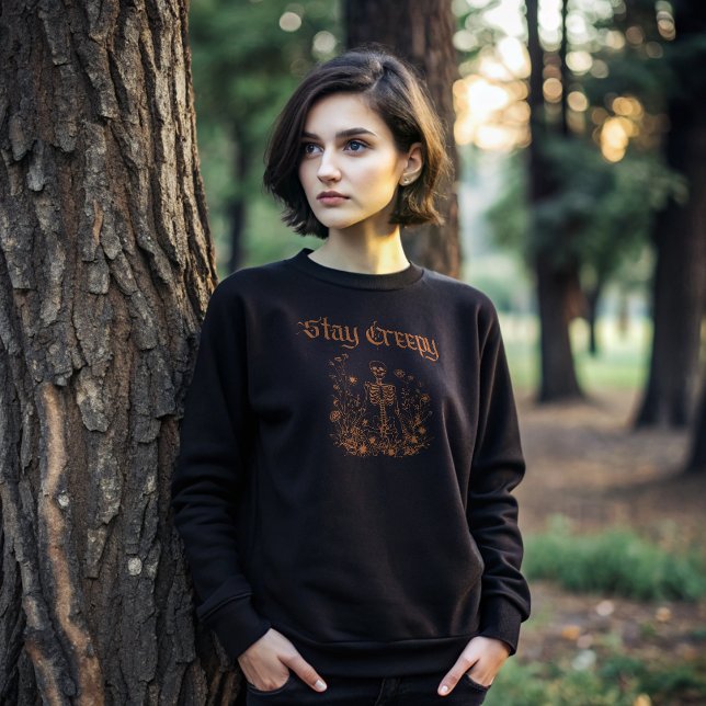 Stay Creepy Skeleton Halloween Sweatshirt (Creator Uploaded)