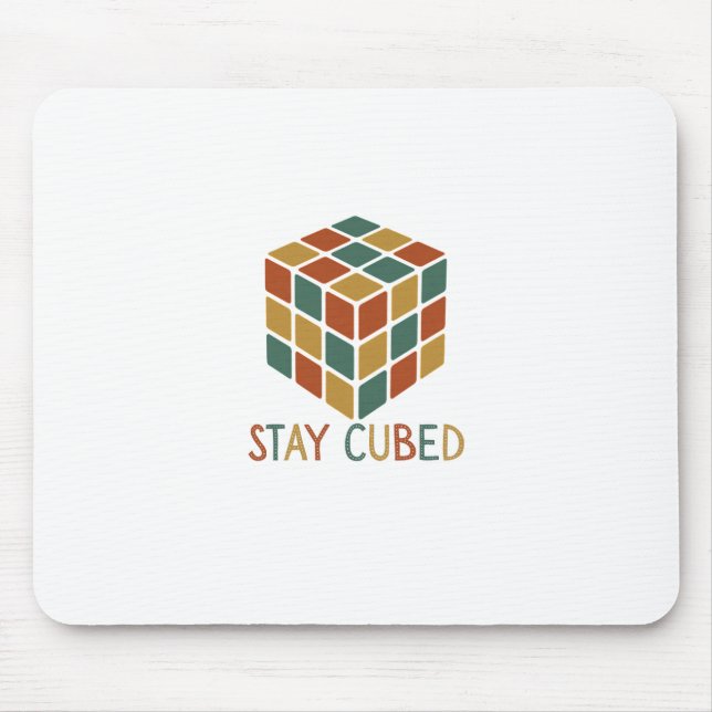 Stay Cubed | Logic Cube Retro Style Puzzle Mouse Mat (Front)