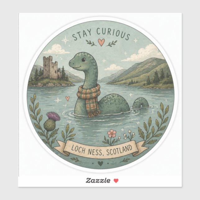 Stay Curious Cosy Cryptid Nessie Loch Ness Monster (Sheet)