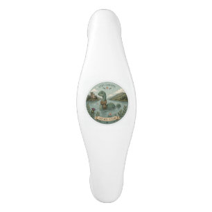 Stay Curious Cosy Cryptid Nessie Loch Ness Monster Ceramic Cabinet Pull