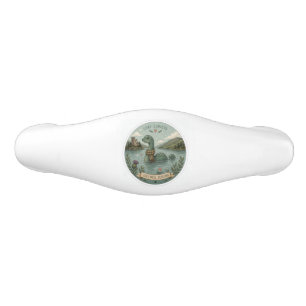Stay Curious Cosy Cryptid Nessie Loch Ness Monster Ceramic Drawer Pull