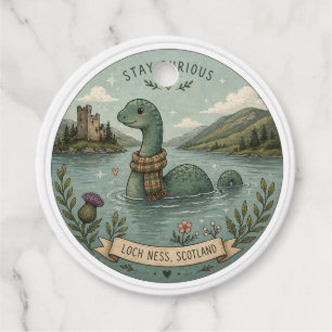 Stay Curious Cosy Cryptid Nessie Loch Ness Monster Favour Tags