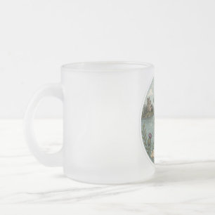 Stay Curious Cosy Cryptid Nessie Loch Ness Monster Frosted Glass Coffee Mug