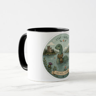 Stay Curious Cosy Cryptid Nessie Loch Ness Monster Mug