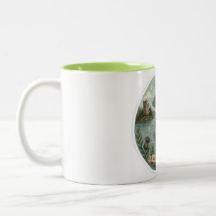 Stay Curious Cosy Cryptid Nessie Loch Ness Monster Two-Tone Coffee Mug