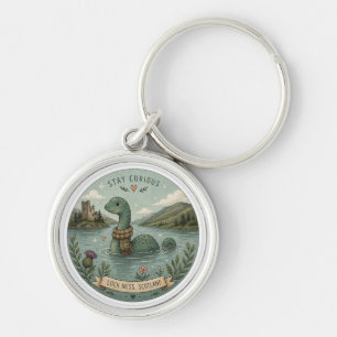 Stay Curious Cozy Cryptid Nessie Loch Ness Monster Key Ring