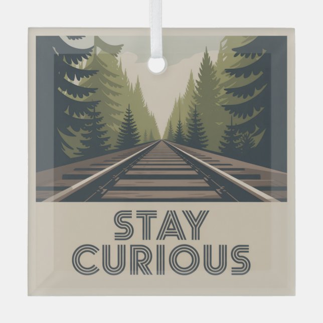 Stay Curious Glass Tree Decoration (Front)