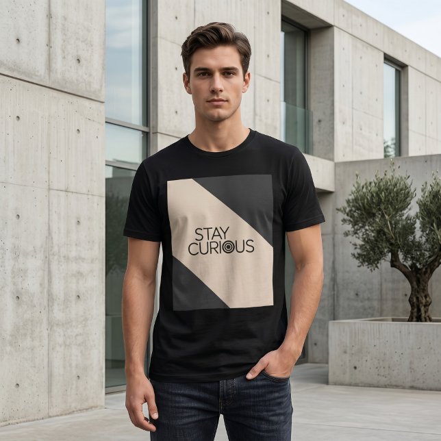 Stay Curious – Modern Minimalist Typography Tri-Blend Shirt (Creator Uploaded)