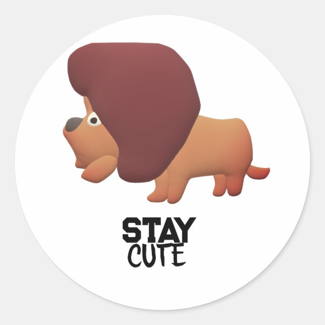 Stay Cute Classic Round Sticker (Front)