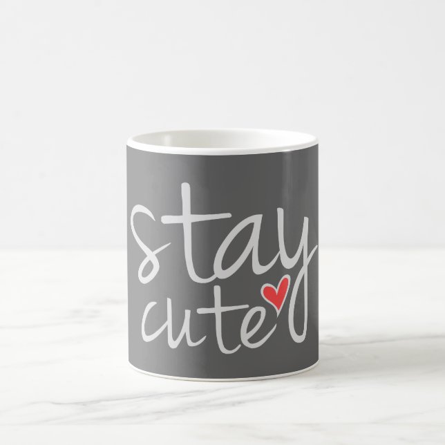 Stay Cute Mug, Grey Coffee Mug (Center)