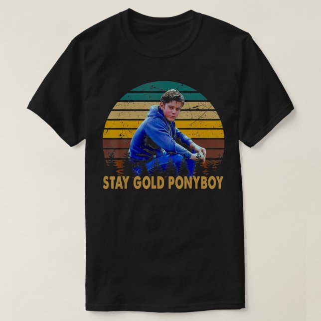 Stay Design Arts Gold Ponyboy Classic Outsiders Es T-Shirt (Design Front)