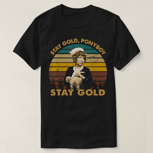 Stay Design Arts Gold Ponyboy Vaporware Outsiders  T-Shirt (Design Front)
