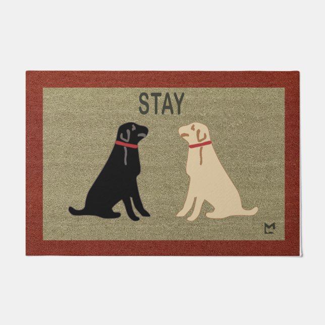 Stay Dog Couples Mat, Best Animal  Doormat (Front)