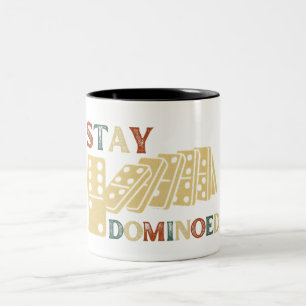 Stay Dominoed   Chain Reaction Domino Two-Tone Coffee Mug