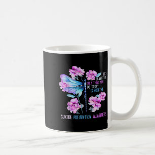 Stay Dragonfly Semicolon Suicide Prevention Awaren Coffee Mug