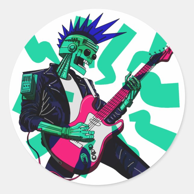 Stay Electric Classic Round Sticker (Front)