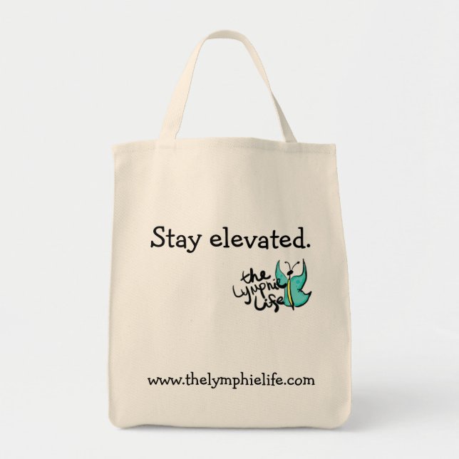 Stay Elevated Butterfly Grocery Tote Bag (Front)