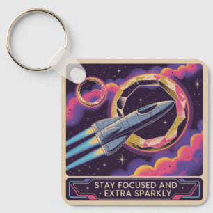 Stay Focused And Extra Sparkly Key Ring