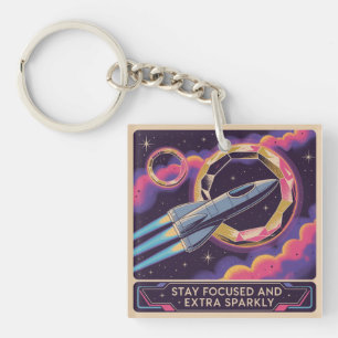 Stay Focused And Extra Sparkly Key Ring