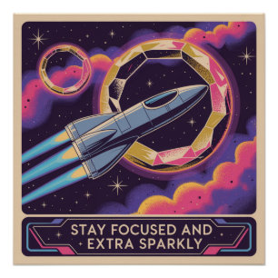 Stay Focused And Extra Sparkly Poster