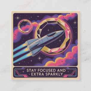 Stay Focused And Extra Sparkly Square Business Card