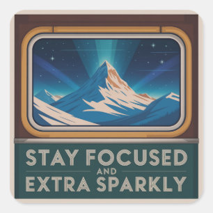 Stay Focused And Extra Sparkly Square Sticker