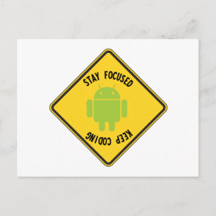 Stay Focused Keep Coding (Top Bottom Sign) Postcard