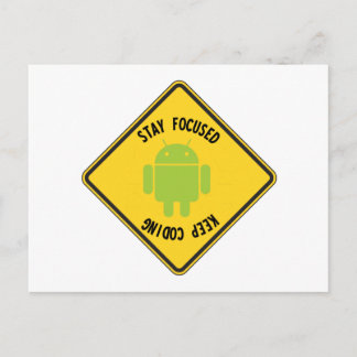 Stay Focused Keep Coding (Top Bottom Sign) Postcard