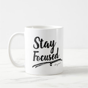 STAY FOCUSED Work Office Typography Personalised Coffee Mug