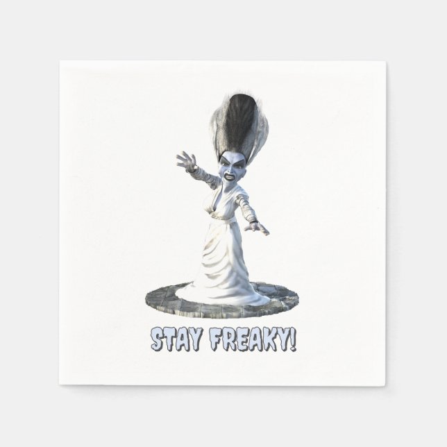 Stay Freaky! Bride of Frankenstein Napkin (Front)