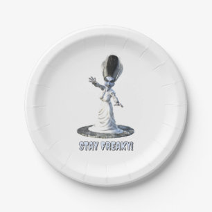 Stay Freaky! Bride of Frankenstein Paper Plate