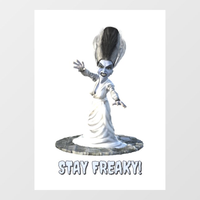 Stay Freaky! Bride of Frankenstein Window Cling (Sheet)