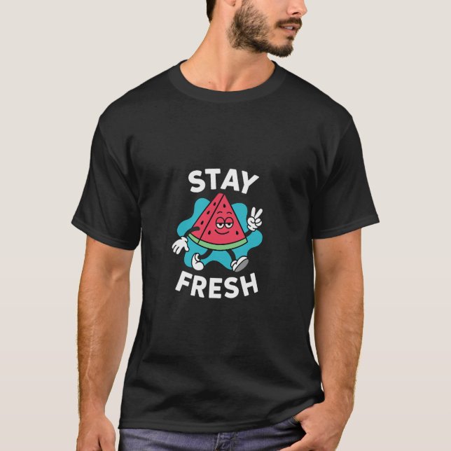 Stay Fresh Watermelon Cartoon T-Shirt (Front)