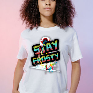 Stay Frost Red and White Candy Cane Christmas T-Shirt