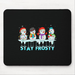 Stay Frosty Fun Christmas Cool Snowman Women Kids Mouse Mat