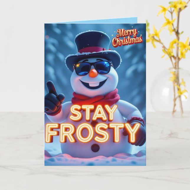 Stay Frosty This Christmas Season Card (Yellow Flower)