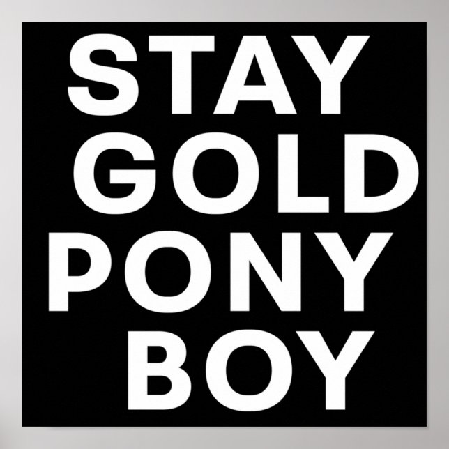 STAY GOLD PONY BOY POSTER (Front)
