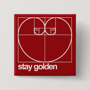 Stay Golden 15 Cm Square Badge