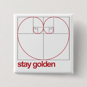 Stay Golden 15 Cm Square Badge