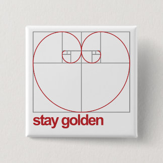 Stay Golden 15 Cm Square Badge