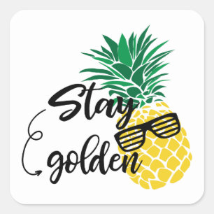 Stay Golden Beach pineapple words sticker