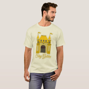 Stay Golden Fantasy Castle Theme Slogan Cartoon T-Shirt