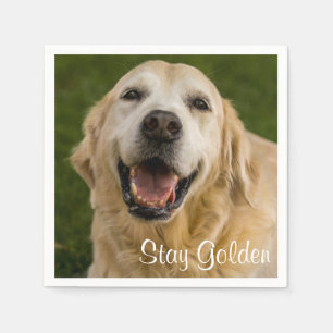 "Stay Golden" Golden Retriever Cocktail Napkins