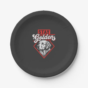 Stay Golden Golden Retriever Dog Paper Plate