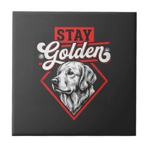Stay Golden Golden Retriever Dog Tile