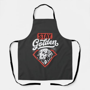 Stay Golden Golden Retriever Retro Dog Apron
